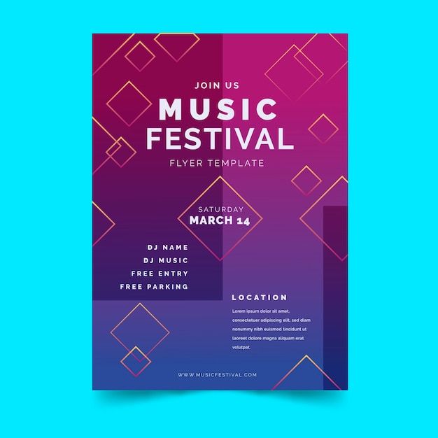 Music festival flyer in gradient