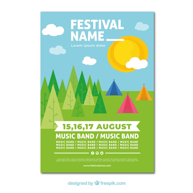 Free vector music festival flyer