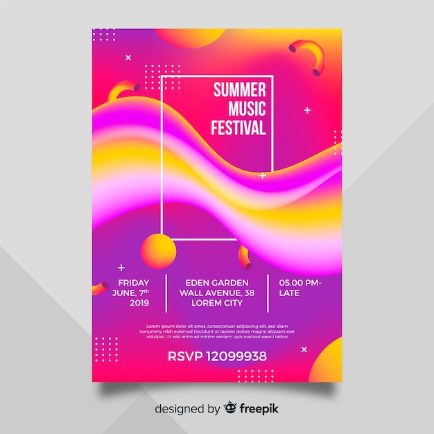 Бесплатное векторное изображение Флаер музыкального фестиваля