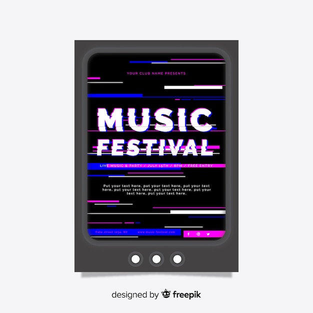 Free vector music festival flyer