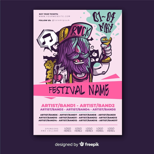 Free vector music festival flyer