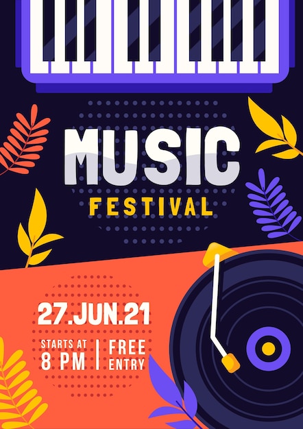 Music festival illustrated flyer