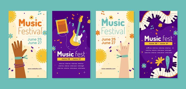 Music festival instagram stories template