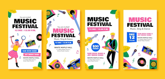 Modello di storie di instagram di festival musicali