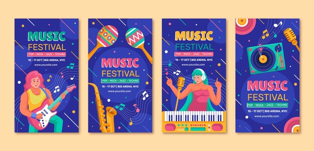 Music festival instagram stories template