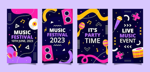 Music festival instagram stories template