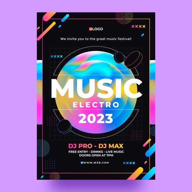 Music festival invitation template design