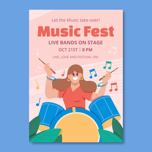 Music festival  invitation template