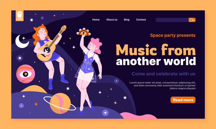 Free Vector music festival  landing page  template