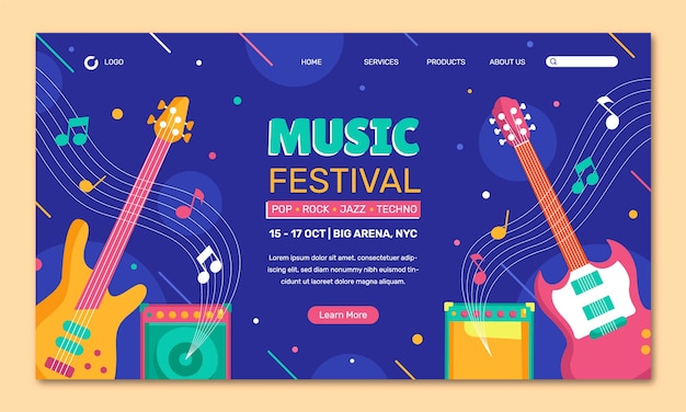 Music festival landing page template