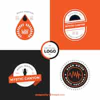 Vettore gratuito collezione di logo festival musicale con design piatto