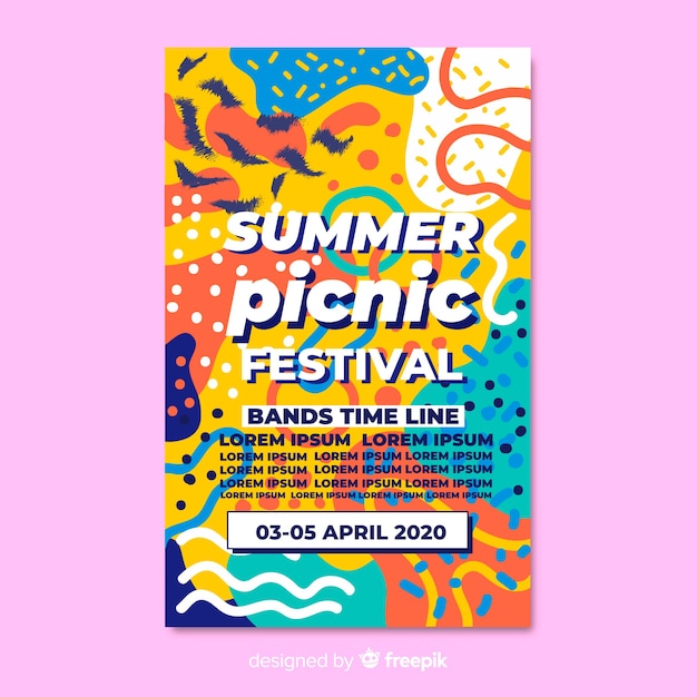 Free vector music festival party poster or flyer template