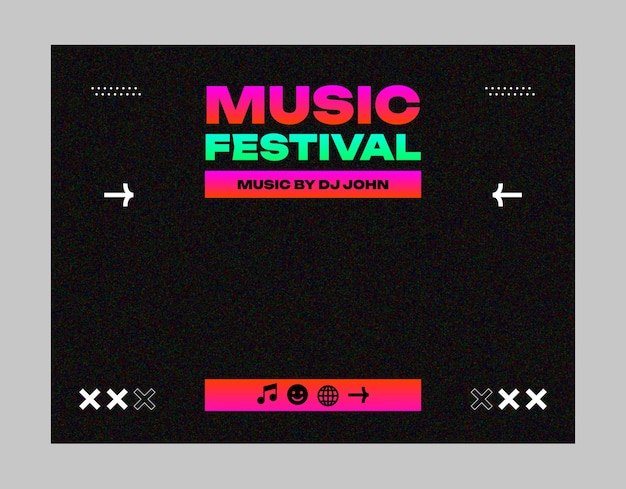 Music festival photocall template design