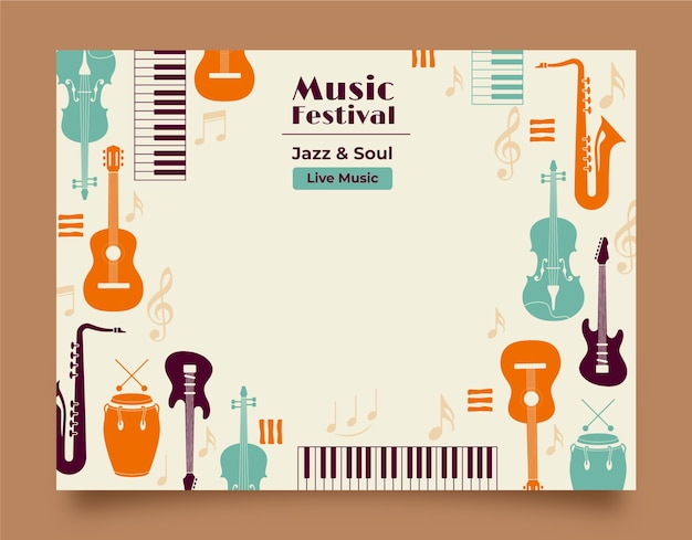 Free vector music festival photocall template