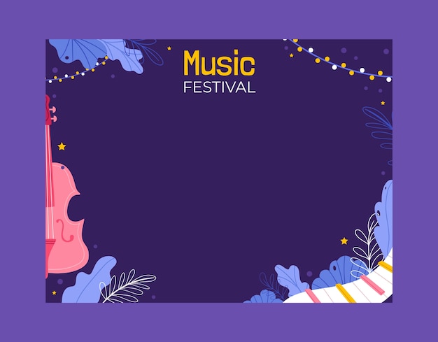 Бесплатное векторное изображение Шаблон фотосессии музыкального фестиваля