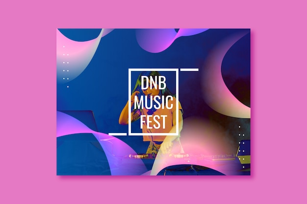 Free vector music festival  photocall template