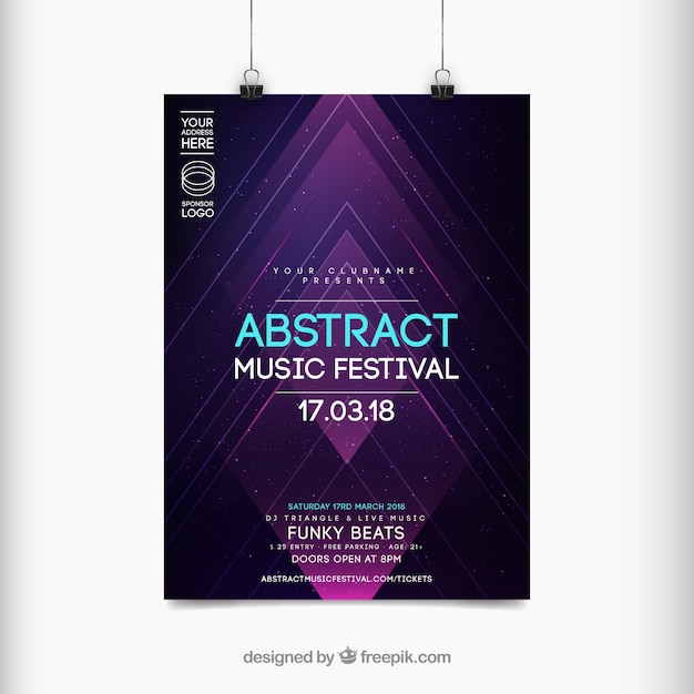 Music festival poster in abstract style