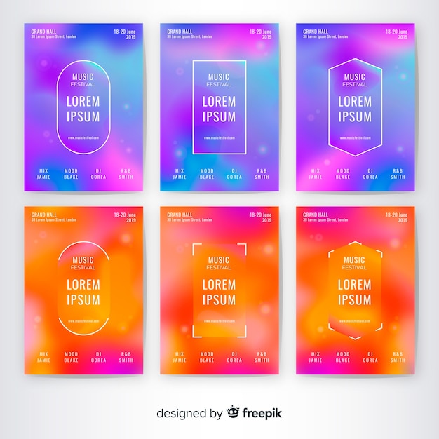Free vector music festival poster collection