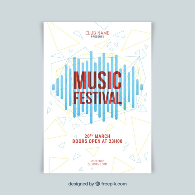 Плакат музыкального фестиваля в плоском стиле