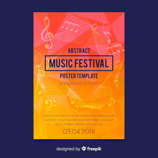 Free vector music festival poster template