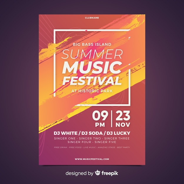 Шаблон плаката музыкального фестиваля