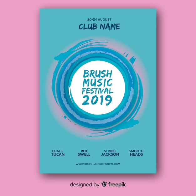 Free vector music festival poster template