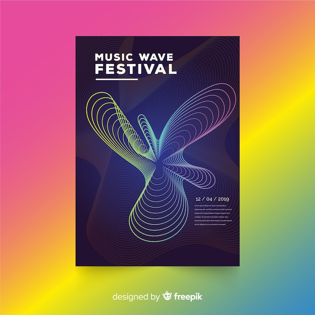 Бесплатное векторное изображение Шаблон плаката музыкального фестиваля
