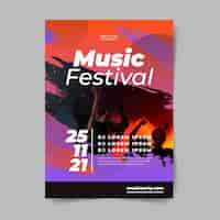 Free vector music festival poster template