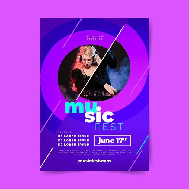 Music festival poster template
