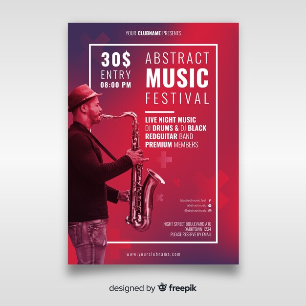 Music festival poster with photo