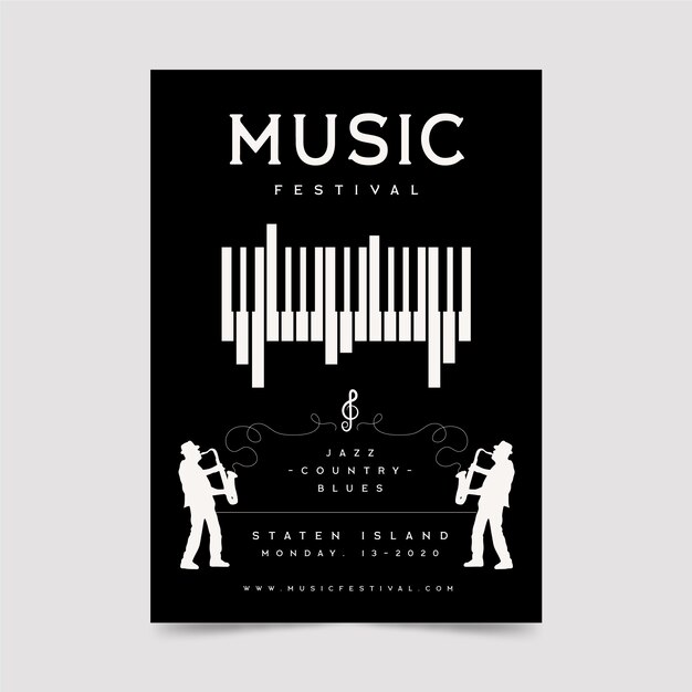 ピアノと音楽祭のポスター