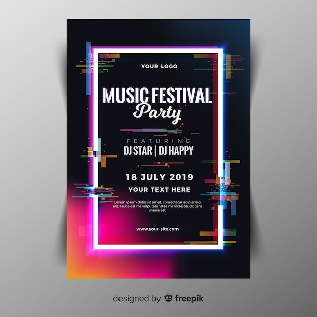 Free vector music festival poster