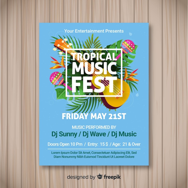 Free vector music festival poster