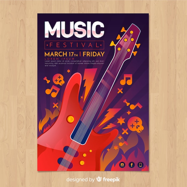 Free vector music festival poster