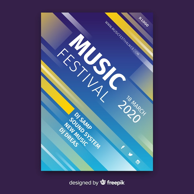 Free vector music festival poster