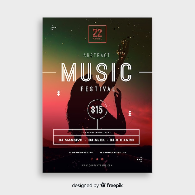 Free vector music festival poster