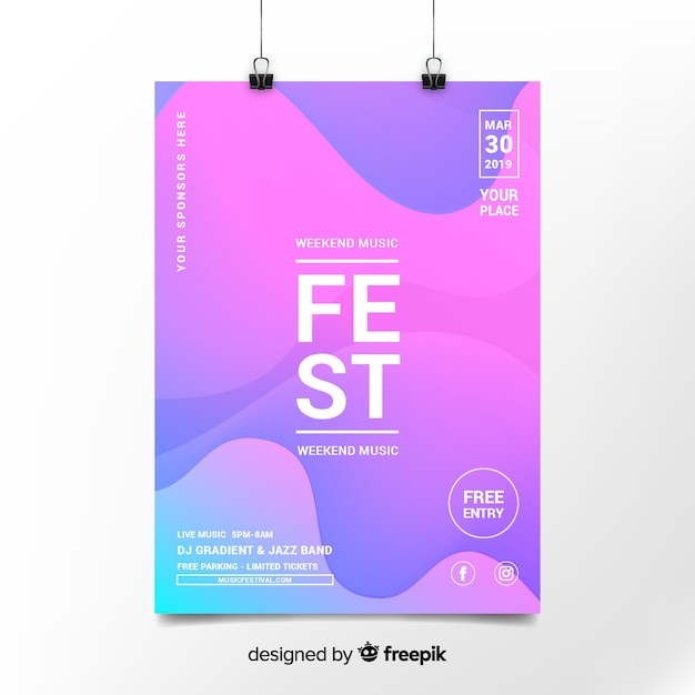 Free vector music festival poster