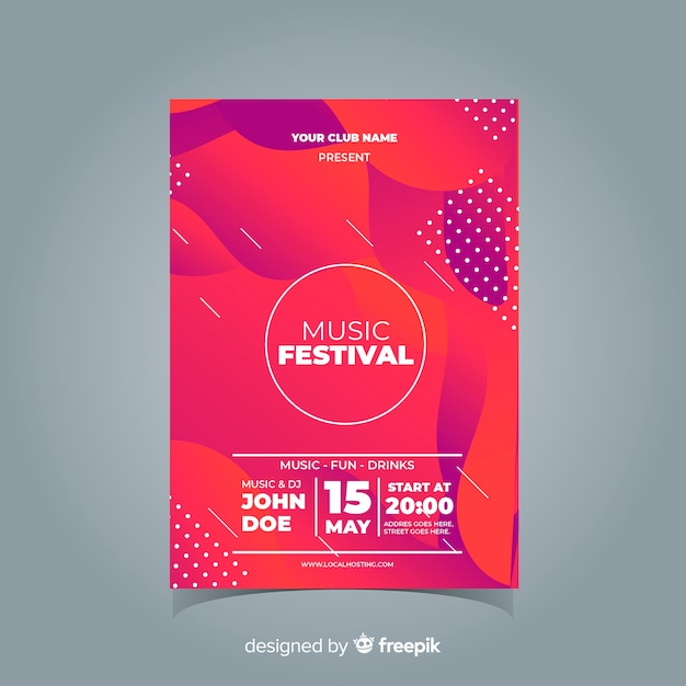 Free vector music festival poster