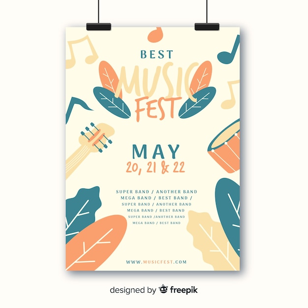 Free vector music festival poster