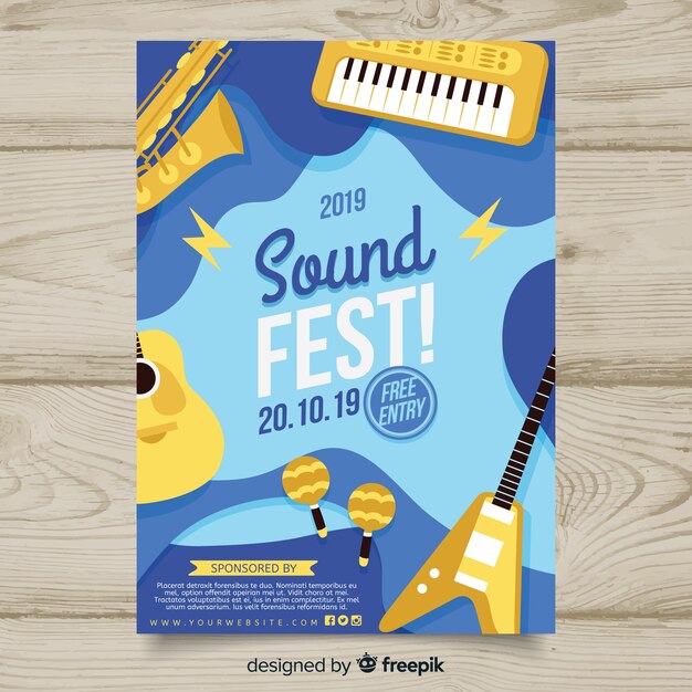 Free vector music festival poster