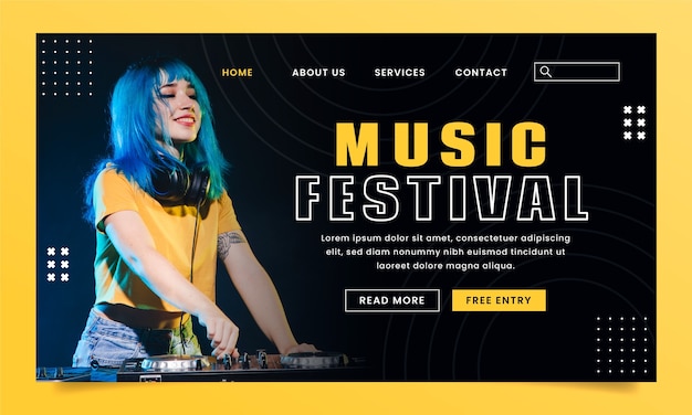 Vettore gratuito progettazione del modello del festival musicale