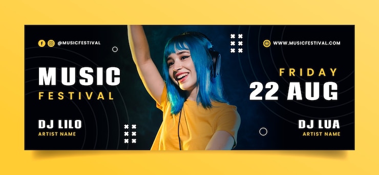 Free Vector music festival template design
