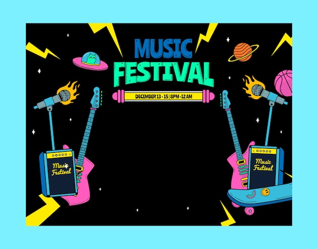 Free vector music festival template design