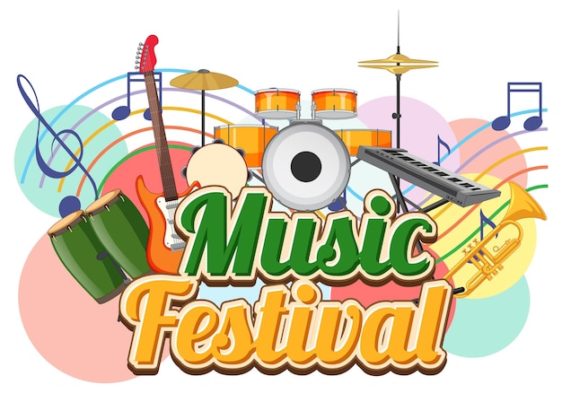 Design del banner di testo del festival musicale