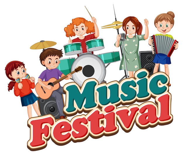 Design del banner di testo del festival musicale