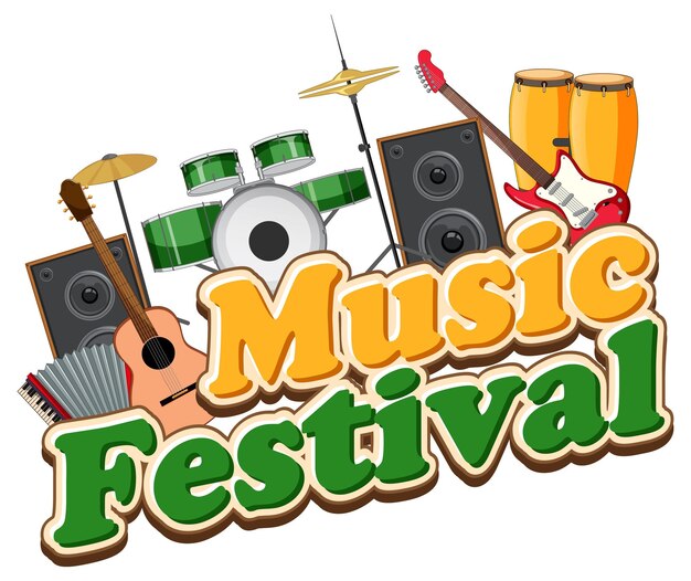 Design del banner di testo del festival musicale