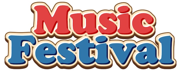 Free vector music festival text for banner or poster design