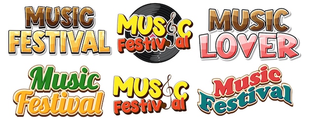 Free vector music festival text banner