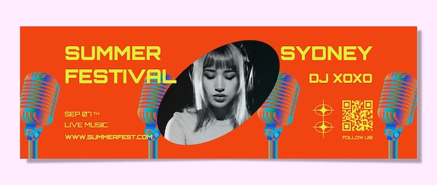 Free vector music festival twitter header