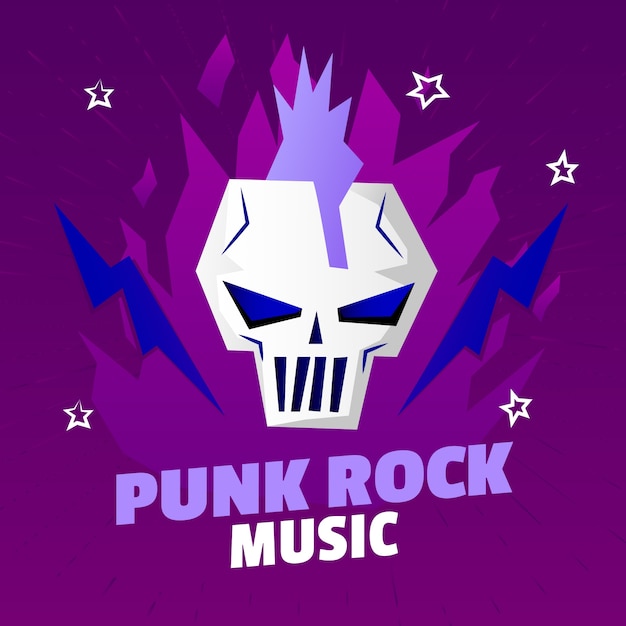 Illustrazione punk rock gradiente di musica